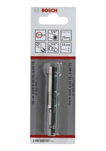 BOSCH Universalholder 1/4", 75 mm, 11 mm, ISO 1173 E6.3 2607000157