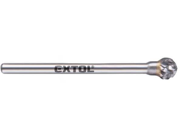 EXTOL hårdmetalkuglefræser, 6 mm, skaft 3 mm, medium dobbeltskær 8703833