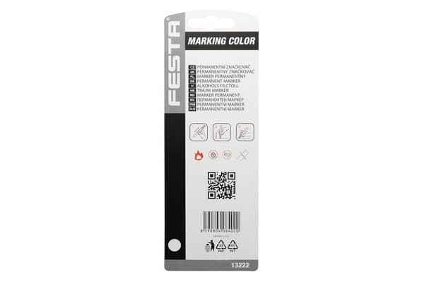 FESTA permanent markør, hvid, plast, 143 mm, 4 mm spids