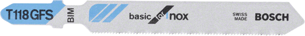 Bosch sticksågblad T 118 GFS Basic for Inox för rostfritt stål, 3 st 2608636498