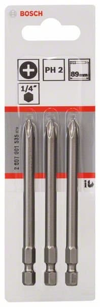Bosch Extra Hard PH2 ruuvauskärki 89 mm, 3 kpl