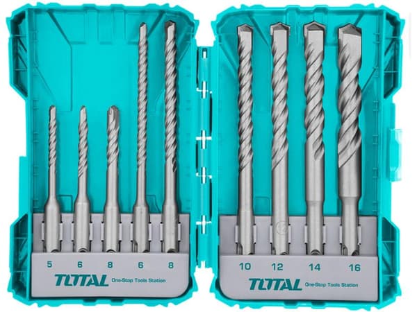 TOTAL SDS Plus bor-sæt, 9 dele, industrikvalitet, TACSDL30901, 5-16 mm