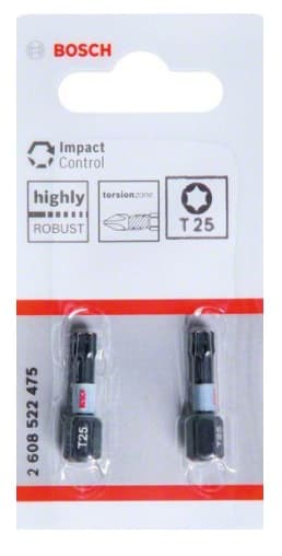 BOSCH Impact Control Torx bit T25, 25 mm, 2 stk.
