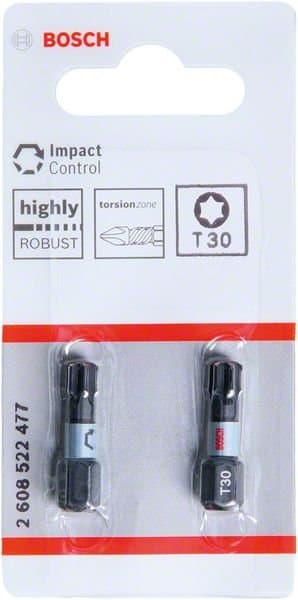 BOSCH T30 Impact Control-bit, 25 mm, 2 stk. 2608522477
