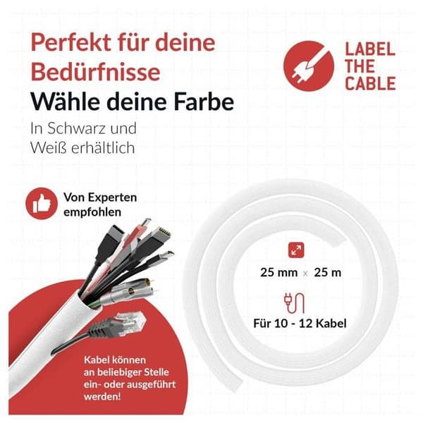 Kabelstrømpe Label the Cable PRO 5120 hvid
