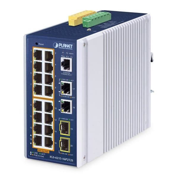 Industriel Switch - Planet - IP30 - 16 Porte