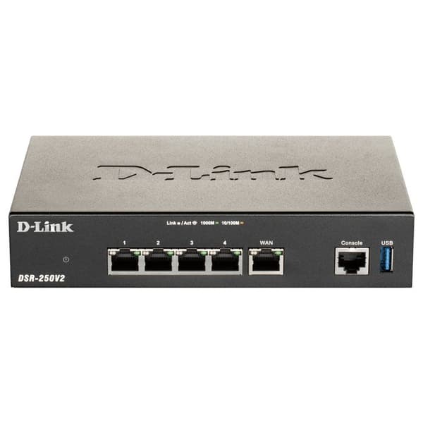 D-Link VPN-router - Uafhængig switch - 5 LAN-porte - Webadministration - Firewall - OSPF-protokoller
