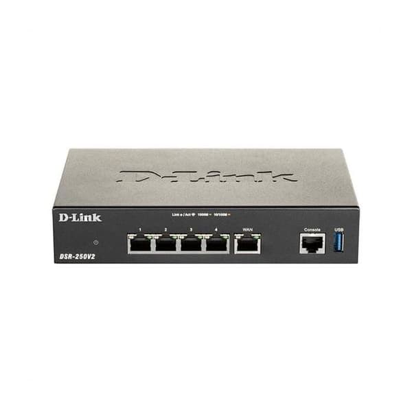 D-Link VPN-router - Uafhængig switch - 5 LAN-porte - Webadministration - Firewall - OSPF-protokoller