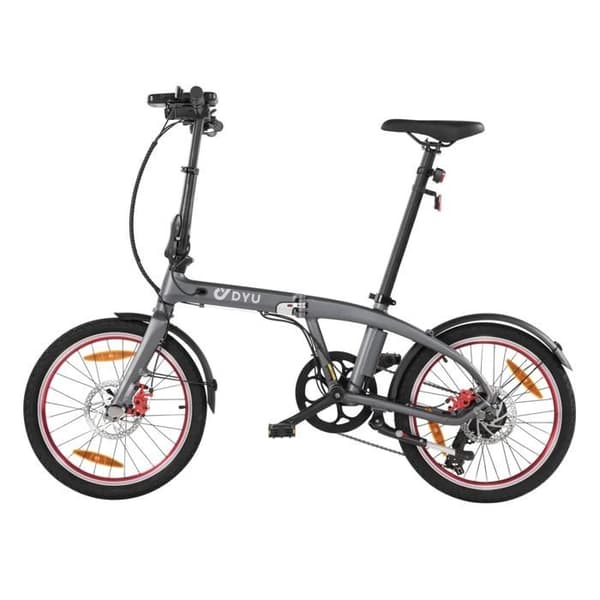 Fällbar elcykel DYU SP1 20 tum med extern batteri, Silver