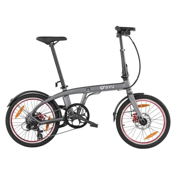 Fällbar elcykel DYU SP1 20 tum med extern batteri, Silver