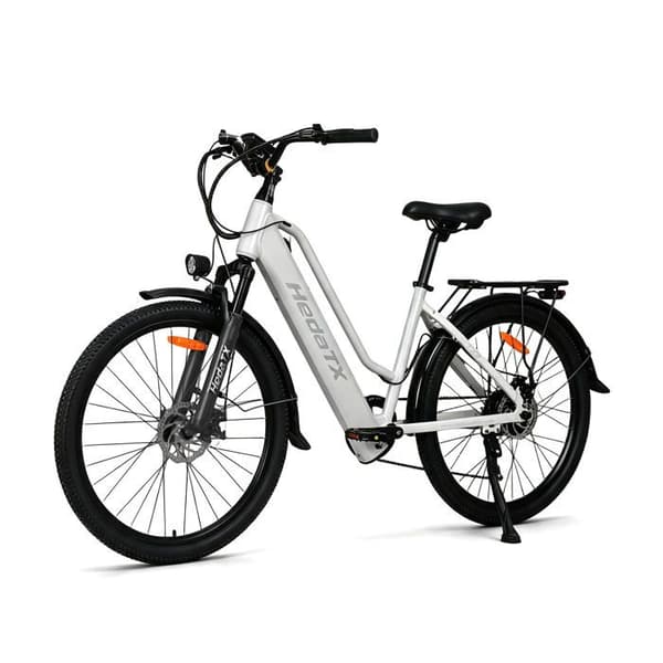Stads elcykel Hedatx TX2 med batteri 48V 16AH, Vit