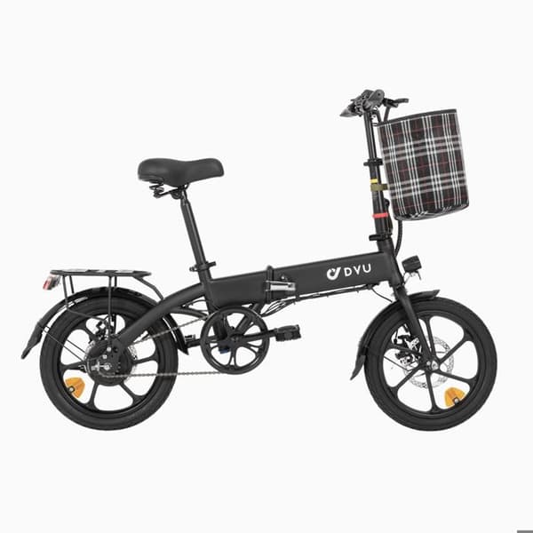 Folding elcykel DYU A1F Pro 16 tommer med batteri 36 V 7,5 Ah, Sort
