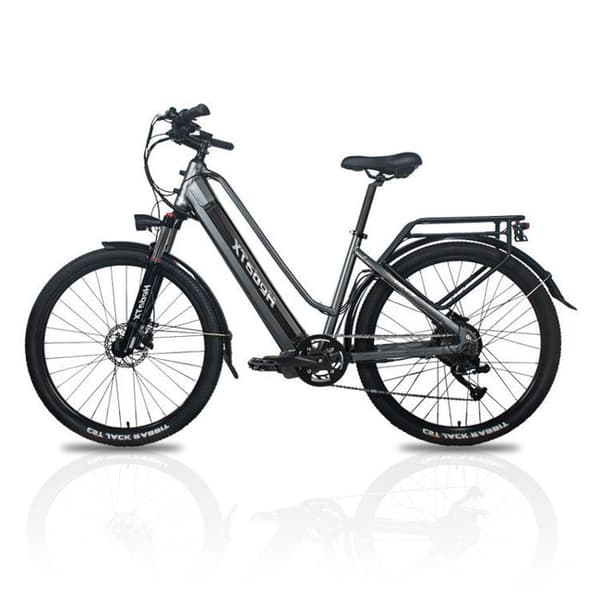 Stads elcykel HedaTX TX10 27,5" däck 48V 19,2Ah batteri, Grå