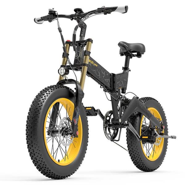 Fällbar elcykel LANKELEISI X3000plus-up, batteri 48 V 17,5 Ah, Grå