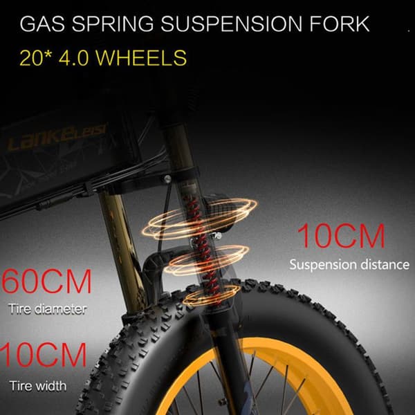 Sammenfoldelig elcykel LANKELEISI X3000plus-up, batteri 48 V 17,5 Ah, Grå