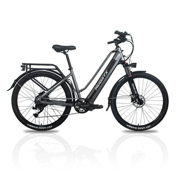 Stads elcykel HedaTX TX10 27,5" däck 48V 19,2Ah batteri, Grå