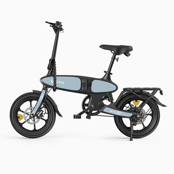 Fällbar elcykel DYU C2 med batteri 48 V 7,5 Ah, Blå