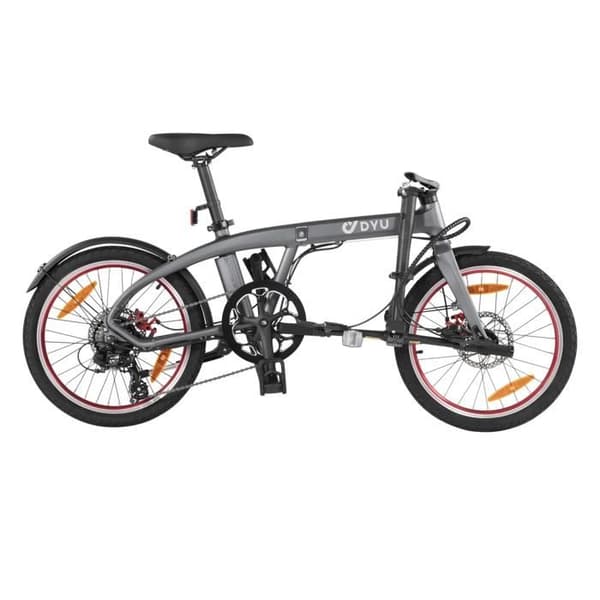 Fällbar elcykel DYU SP1 20 tum med extern batteri, Silver