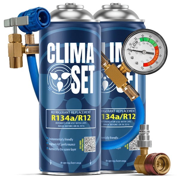ClimaSet 2 R134a dåser + kabel + HP/LP adapter