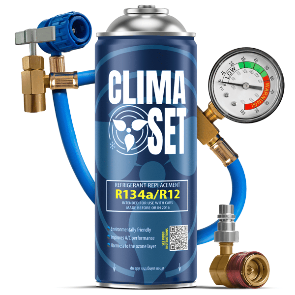 ClimaSet R134a tölkki + kaapeli + HP/LP-sovitin