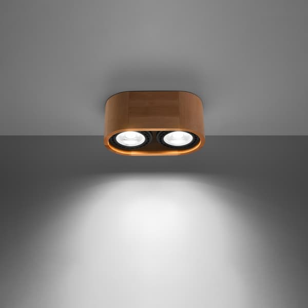Sollux Lighting Kattovalaisin BASIC 2 luonnonpuu, 10x14x27cm