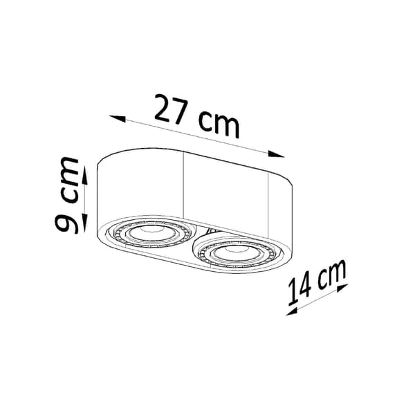 Sollux Lighting Kattovalaisin BASIC 2 betoni, 9x14x27cm