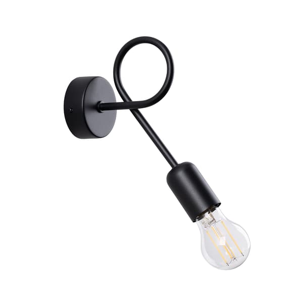 Sollux Lighting Seinävalaisin LOOP musta, 20x8x25cm