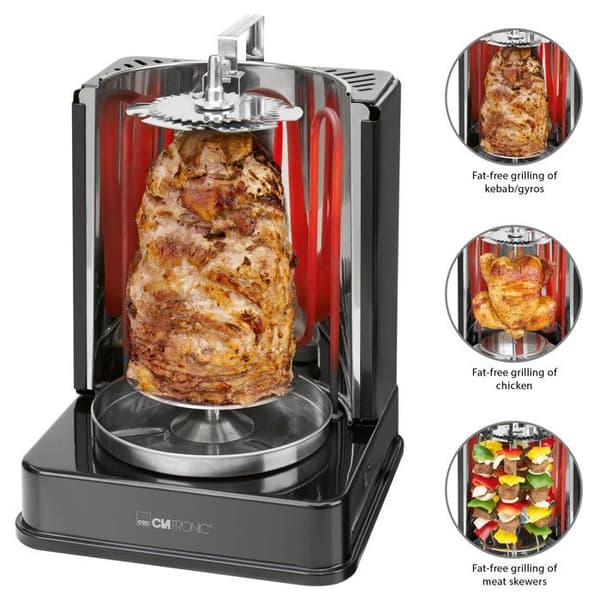 Vertikal røgning - CLATRONIC - DVG 3686 - 1400 Watt - Sort - Med spidsgreb