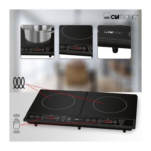 Dobbelt induktionsvarmeplade Clatronic DKI 3609 Sort