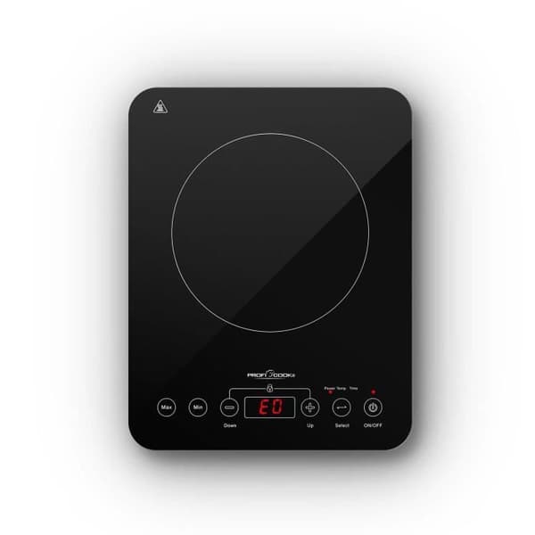 Induktionskogeplade - PROFICOOK - PC-EKI 1062 - 2000W - Hærdet glas - Sort