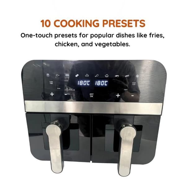 Luftfriture - GENERIC - CNAFD45WB - Dobbelt kurv - Sort vindue - 2400 W