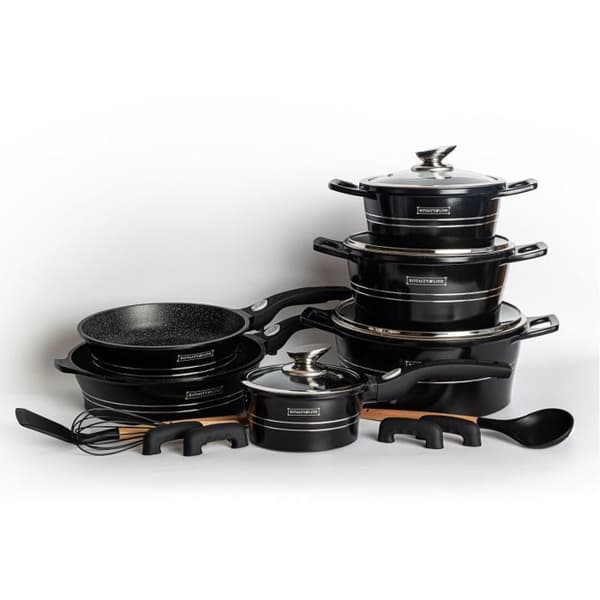 RL-ES2014M sort sten 14-delt non-stick gryder og pander sæt