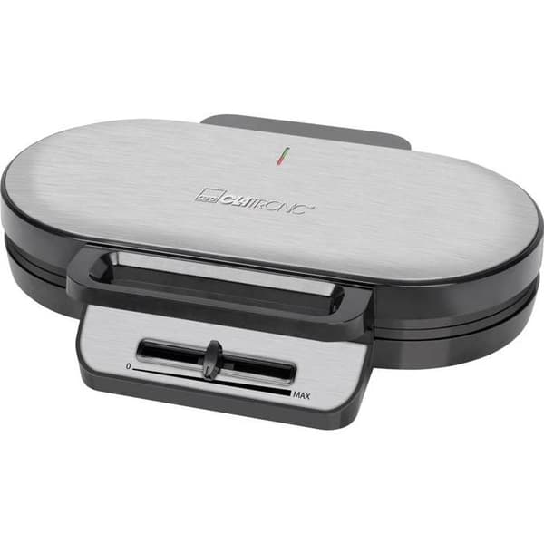 Clatronic WA 3745 Dobbelt vaffeljern i rustfrit stål, sort