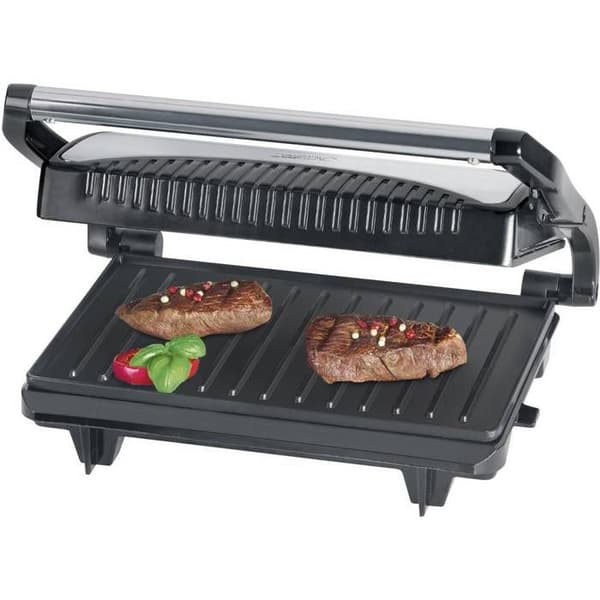 Clatronic MG 3519 kontaktgrill, sort, rustfrit stål