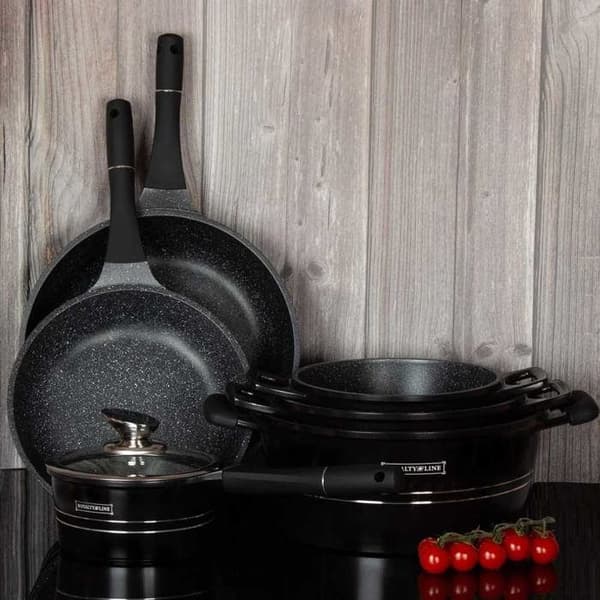 RL-ES2014M sort sten 14-delt non-stick gryder og pander sæt