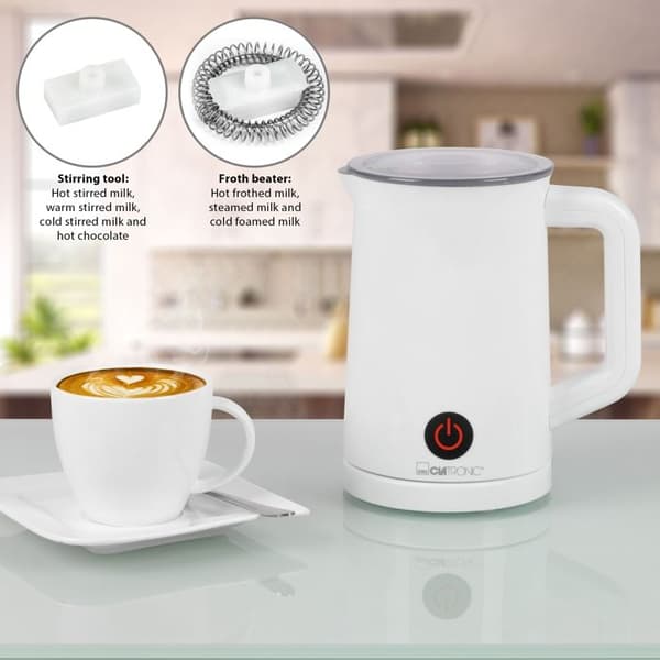 Mælkeskummer - Clatronic - MS 3693 - 500 W - Varmefunktion - Sprøjtebeskyttelse