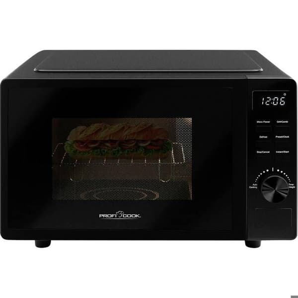 Profi Cook PC-MWG 1278 Mikrobølgeovn sort 700 W timerfunktion, grillfunktion