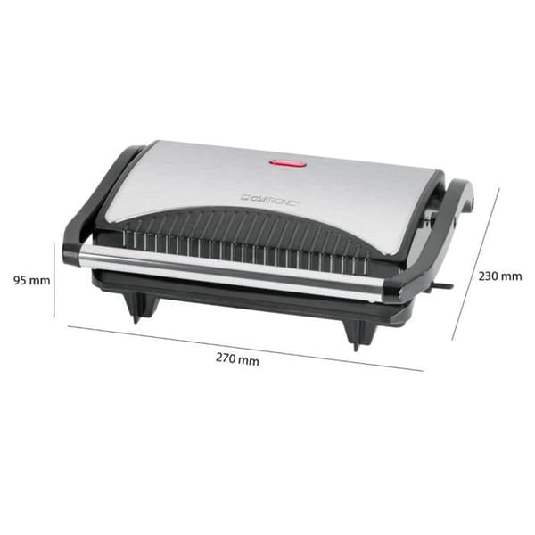 Clatronic MG 3519 kontaktgrill, sort, rustfrit stål