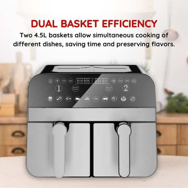 Luftfriture - COMFY NEST - CNAFD45NS - 2400W - Rustfrit Stål - 9L
