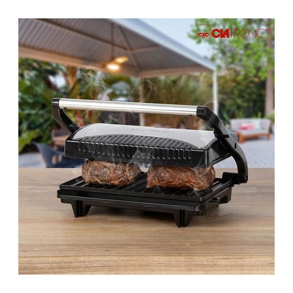 Clatronic MG 3519 kontaktgrill, sort, rustfrit stål