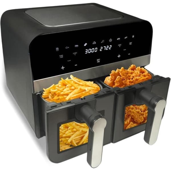 Luftfriture - GENERIC - CNAFD45WB - Dobbelt kurv - Sort vindue - 2400 W