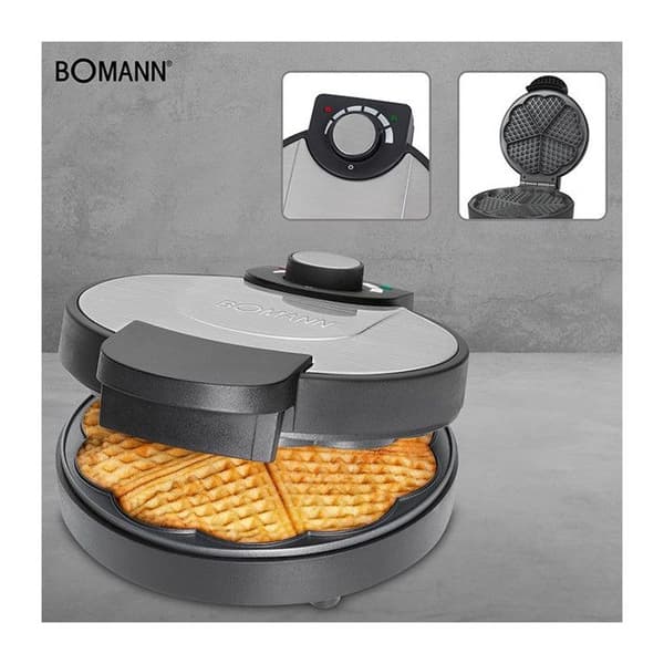Vaffeljern - BOMANN - WA 1365 CB - Rustfrit stål - Non-stick belægning - Store bageplader