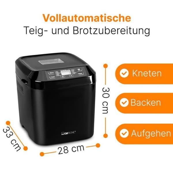 Clatronic BBA 3774 Brødbager med timer 3 l sort