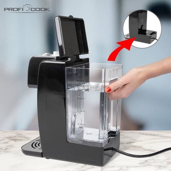 Varmedrikdispenser - PROFICOOK - PC-HWS 1168 - Rustfrit stål - Sort - Trådløs