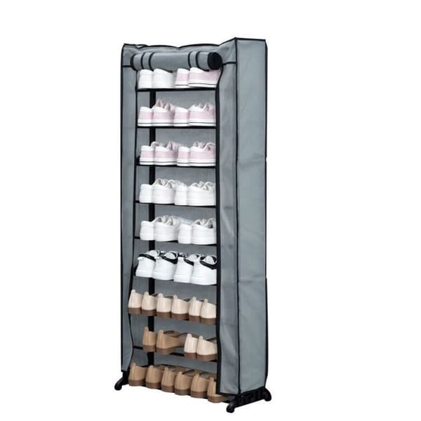 Skoopbevaring - HERZBERG - HG-8076 - 9 niveauer - Grå - Stålramme