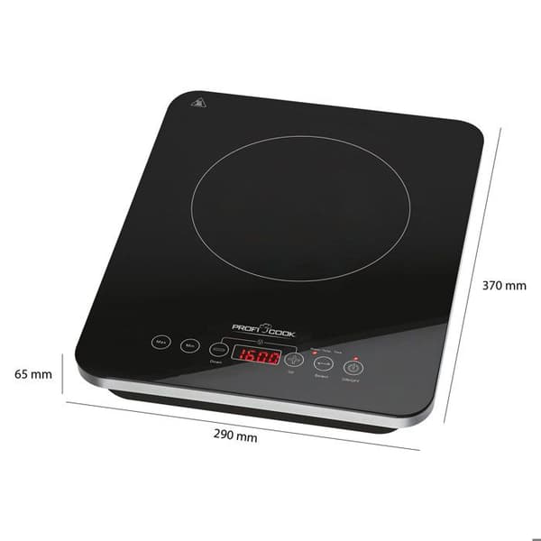 Induktionskogeplade - PROFICOOK - PC-EKI 1062 - 2000W - Hærdet glas - Sort