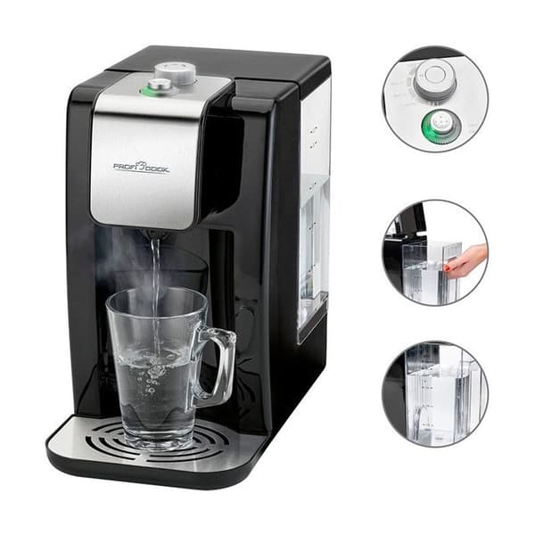 Varmedrikdispenser - PROFICOOK - PC-HWS 1168 - Rustfrit stål - Sort - Trådløs