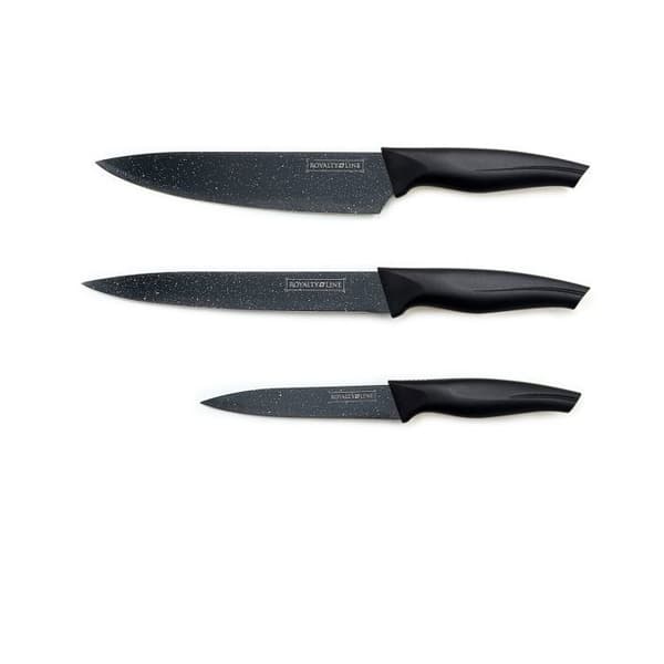 Sæt af 3 knive Sort Royalty Line RLBCB3
