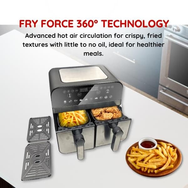 Luftfriture - COMFY NEST - CNAFD45NS - 2400W - Rustfrit Stål - 9L