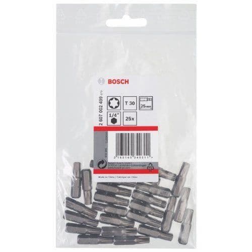 Torx skruvbits - BOSCH - T30 - 5-pack - TiN beläggning - Max Grip